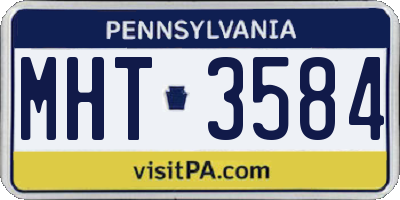 PA license plate MHT3584