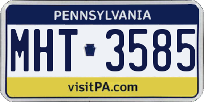 PA license plate MHT3585