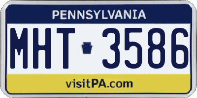 PA license plate MHT3586
