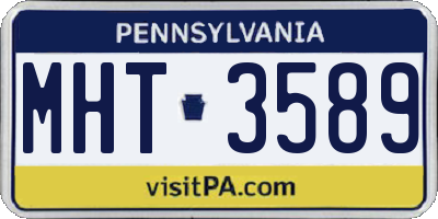 PA license plate MHT3589