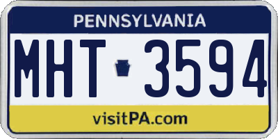 PA license plate MHT3594