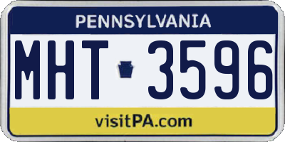 PA license plate MHT3596