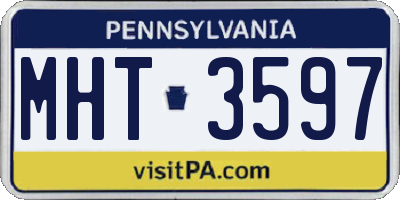 PA license plate MHT3597