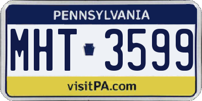 PA license plate MHT3599