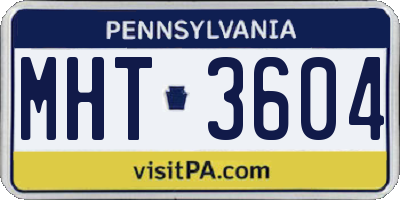 PA license plate MHT3604