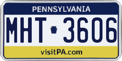 PA license plate MHT3606