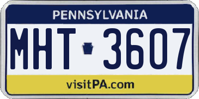 PA license plate MHT3607