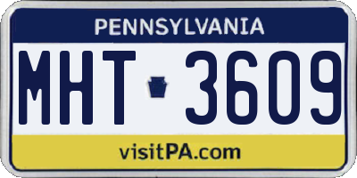 PA license plate MHT3609