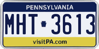 PA license plate MHT3613