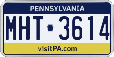 PA license plate MHT3614