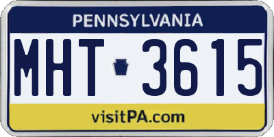 PA license plate MHT3615