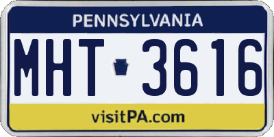 PA license plate MHT3616