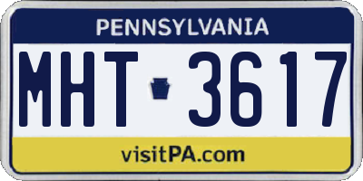 PA license plate MHT3617