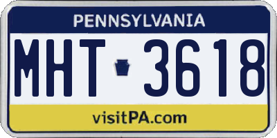 PA license plate MHT3618
