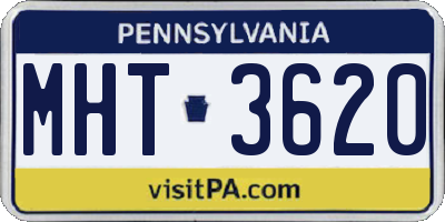 PA license plate MHT3620