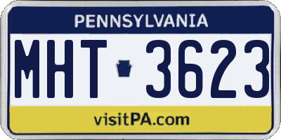PA license plate MHT3623