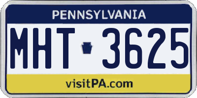 PA license plate MHT3625