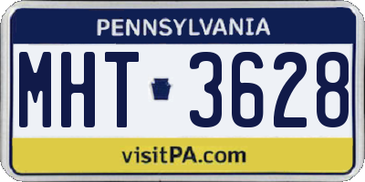 PA license plate MHT3628