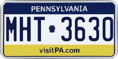 PA license plate MHT3630