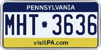 PA license plate MHT3636