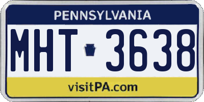 PA license plate MHT3638