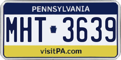 PA license plate MHT3639