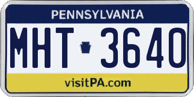PA license plate MHT3640