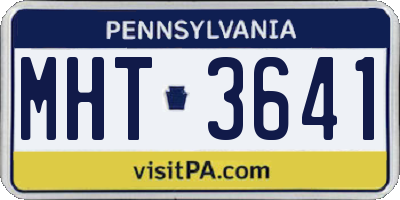 PA license plate MHT3641