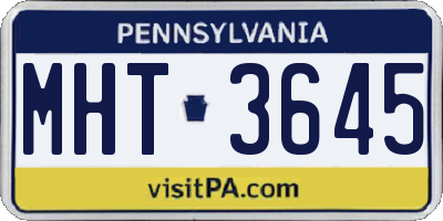 PA license plate MHT3645