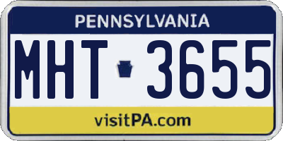 PA license plate MHT3655