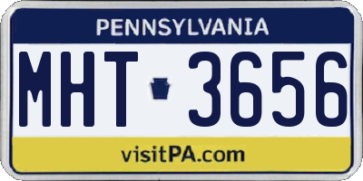 PA license plate MHT3656