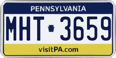 PA license plate MHT3659