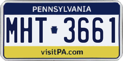 PA license plate MHT3661
