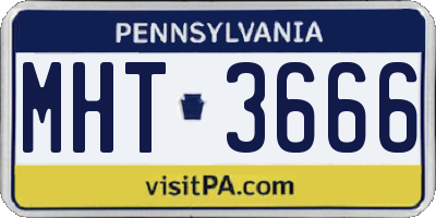PA license plate MHT3666