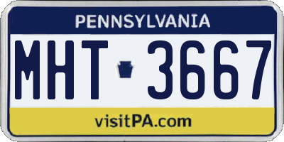 PA license plate MHT3667