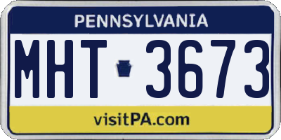PA license plate MHT3673