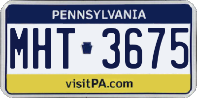 PA license plate MHT3675