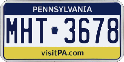 PA license plate MHT3678