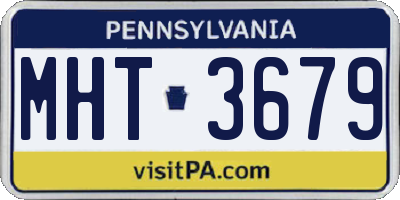 PA license plate MHT3679