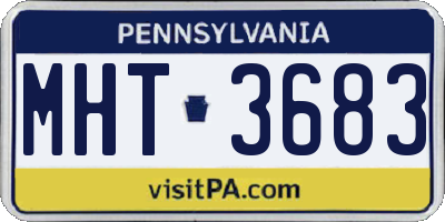 PA license plate MHT3683