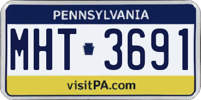 PA license plate MHT3691
