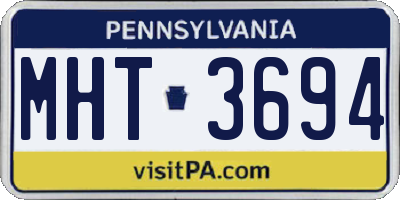 PA license plate MHT3694