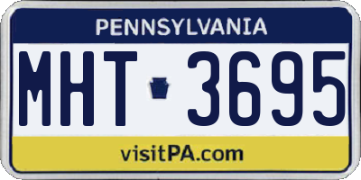 PA license plate MHT3695