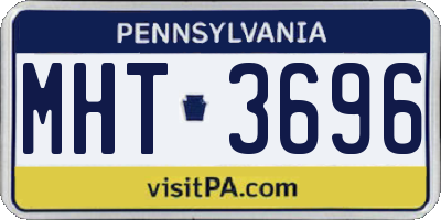 PA license plate MHT3696