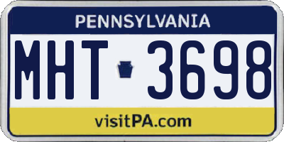 PA license plate MHT3698
