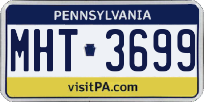 PA license plate MHT3699