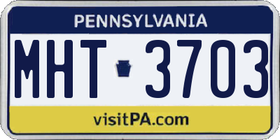 PA license plate MHT3703