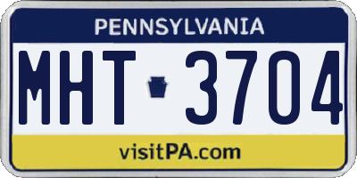 PA license plate MHT3704