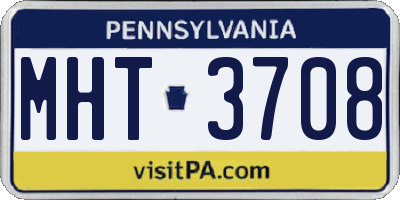 PA license plate MHT3708