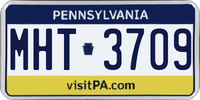 PA license plate MHT3709